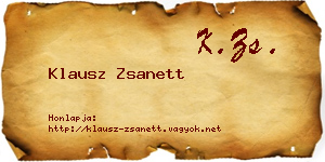 Klausz Zsanett névjegykártya